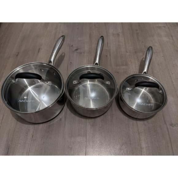 2.5 Quart Tri-Ply Stainless Steel Saucepan with Glass Strainer Lid - Picture 2 of 4